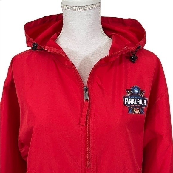 Champion Men Small Red 1/2 Zip Packable Anorak Hood 2021 NCAA Women Final Four - Picture 8 of 9